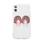 ꒰ᐡ⸝⸝ ･̆ ̫･̆ ᐡ꒱🤍🖤のはちゃんとくろちゃん Soft Clear Smartphone Case