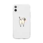 cowandhisfriendsの見てくる牛 Soft Clear Smartphone Case