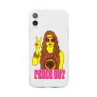 420 MUSIC FACTORYのPeace out（じゃあまたね）ヒッピー Soft Clear Smartphone Case