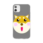 シュナウザーのikeWan_shopのikeWan★ドット立ち耳柴犬 Soft Clear Smartphone Case