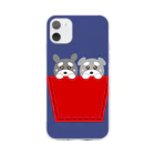 シュナウザーのikeWan_shopのikeWan★ポケットシュナズ Soft Clear Smartphone Case