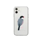 文鳥中心のたそがれ桜文鳥 Soft Clear Smartphone Case