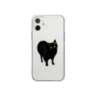 小鳥と映画館の目付きは悪いけど可愛い猫 Soft Clear Smartphone Case