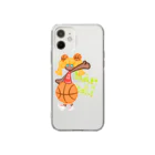 ウサネコのバスケットガール Soft Clear Smartphone Case