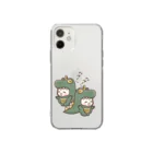 Chatoranの双子にゃんこの恐竜だよ～ Soft Clear Smartphone Case