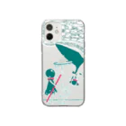 宇宙猫(soraneko)の深海の少女 クラゲとクジラと仲良し Soft Clear Smartphone Case