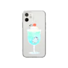 おがわゆきこのクリームソーダとペンギン Soft Clear Smartphone Case