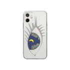 CHOTTOPOINTの三日月と弓張月とビルの間が映る Soft Clear Smartphone Case