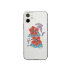 One Day Surf. by Takahiro.Kのhibiscus & dolphins Soft Clear Smartphone Case