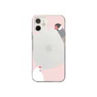 雛乃の文鳥グッズ屋さんの文鳥さんの紙カミ！スマホケース Soft Clear Smartphone Case