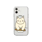 ＋Whimsyの蕎麦打ちねこ Soft Clear Smartphone Case