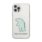 K.Sasara 公式キャラクターショップの恐竜のいる毎日（ティラノサウルス/ロゴ） Soft Clear Smartphone Case