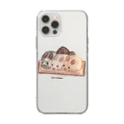 兔月夜/RabbitMoonNightのうさだんご3色合わせ Soft Clear Smartphone Case