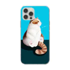 アトリエジルの猫のひと時（blue） Soft Clear Smartphone Case