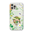 アグリム@かわ主婦スタンプ制作中のかわいい主婦の1日 ボタニカル柄2 Soft Clear Smartphone Case