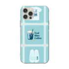 Teal Blue CoffeeのTealBlueItems _Cube BLUE Ver. Soft Clear Smartphone Case