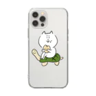 けちゃっぷごはんのお店のメロンパンとねこ Soft Clear Smartphone Case