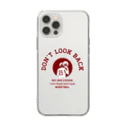 Basketball-boosterの「DON'T LOOK BACK」カレッジロゴ赤系 Soft Clear Smartphone Case