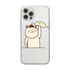 ＋Whimsyのピザ屋さんねこ Soft Clear Smartphone Case