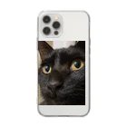 サンサウンドの黒猫天ちゃん Soft Clear Smartphone Case