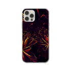 ウナーゴン20億3千万販売所のBLACK FLOWERS Soft Clear Smartphone Case