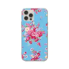 Love taiwanの台湾の伝統的な花柄 (Blue地) / ソフトクリアスマホケース Soft Clear Smartphone Case