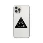 サメとメンダコ[namelessmm2]の秘密結社メンダコ(black) Soft Clear Smartphone Case