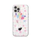 イラスト MONYAAT の1902 やみねこ*風船の種 Soft Clear Smartphone Case