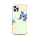 厘屋　・rin-ya・の蝶と花 Soft Clear Smartphone Case