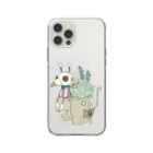 shikA/サビヲシカのスチパンうさぎ(多肉植物) Soft Clear Smartphone Case