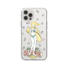 surf girl illustration yuriの波乗りヴィーナス(カメラ枠大きい用) Soft Clear Smartphone Case