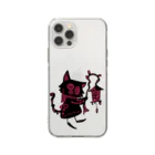 日向のレジャーシート。の赤信号(猫) Soft Clear Smartphone Case