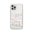 すみわたるの花水木　B　pink Soft Clear Smartphone Case