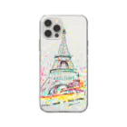 Akiss art ONLINE SHOPの初恋のエッフェル塔 Soft Clear Smartphone Case