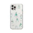 illustration akko shopのお散歩ずきんGreen Soft Clear Smartphone Case