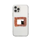 WAMI ARTの猫の窓レンガ Soft Clear Smartphone Case