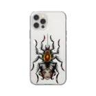 RaccoonDogTattooのspiderがーる Soft Clear Smartphone Case