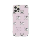 monotoneのnecochan02-2 Soft Clear Smartphone Case