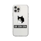 ねこハンド🐾のiphone case -Que sera sera Soft Clear Smartphone Case