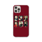 すとろべりーガムFactoryのドット 音楽室の肖像画 スマホケース (エンジ) Soft Clear Smartphone Case