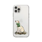 犬グッズの店しえるぶるーのマフラー犬　ラブラドルレトリバー Soft Clear Smartphone Case