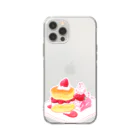 雑貨屋きゅう＠suzuri支店のにゃんこ＆食《ショートケーキの日》 Soft Clear Smartphone Case