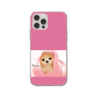 まみおデザインのスマホケース　犬（豆柴） Soft Clear Smartphone Case