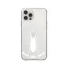 Beejouxのギラファノコギリクワガタしか勝たん！！(ホワイトデザイン) Soft Clear Smartphone Case