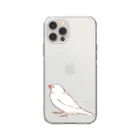 Joy. Ree Illustration SUZURI Shop の見つめる文鳥 Soft Clear Smartphone Case