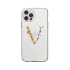 hiromimadeのアルファベットクレイジー V Soft Clear Smartphone Case