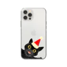 SHOP ベアたんの黒猫のやまとくん Soft Clear Smartphone Case