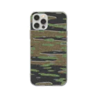 Military Casual LittleJoke のCamoTiger タイガーストライプ風 布風迷彩 サバゲー装備 Soft Clear Smartphone Case