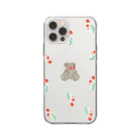 papiko くまさんのチューリップとクマ Soft Clear Smartphone Case