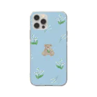 papiko くまさんの鈴蘭とくま　ブルー Soft Clear Smartphone Case